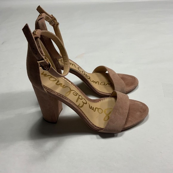 Sam Edelman woman’s Sz 8M Blush Pink Ankle Strap Open Tow Block Heel Sandal - Picture 3 of 8